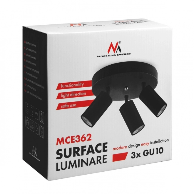 Lampa stropní bodová Maclean černá