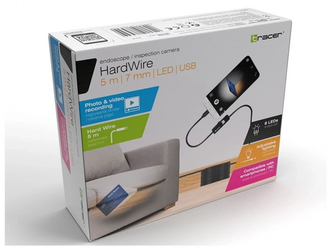 HardWire 5M 7MM LED USB endoskopická kamera