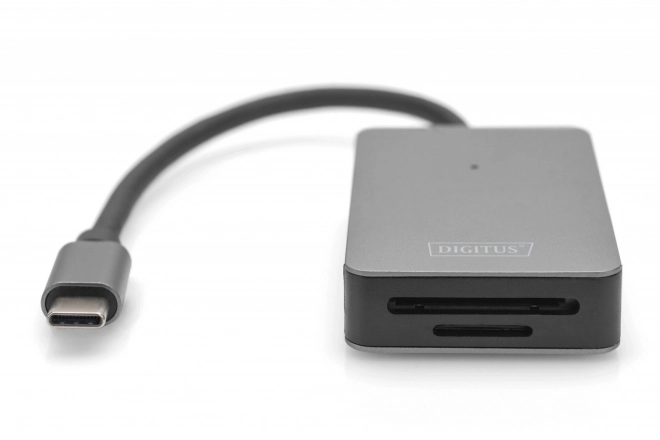 Čtečka paměťových karet USB-C, 2 porty UHS-II SD4.0 TF4.0 High Speed, hliníková, šedá