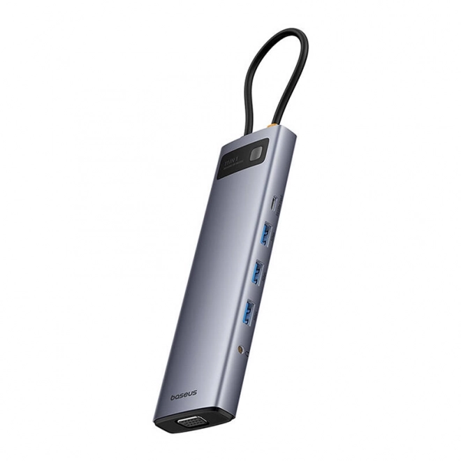 Rozbočovač 11v1 Baseus StarJoy Metal Glam Series, USB-C na HDMI +VGA + 3 x USB 3.0 + USB 2.0+USB-C PD + RJ45 + SD/TF +3,5 mm