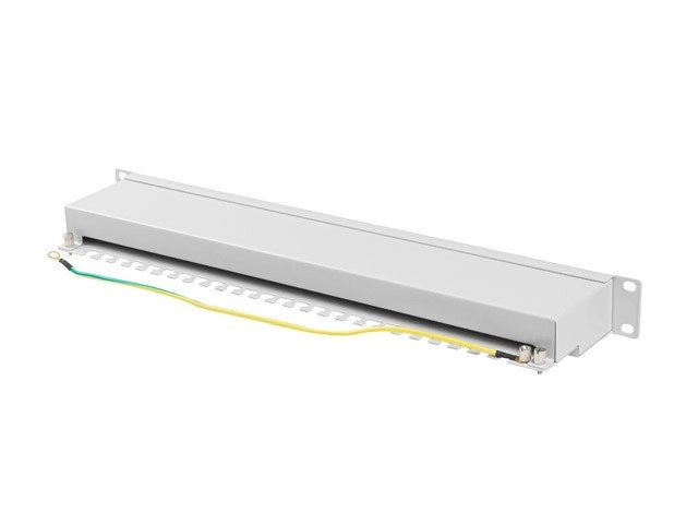 Patch panel 24 portů Cat 6A 1U šedý