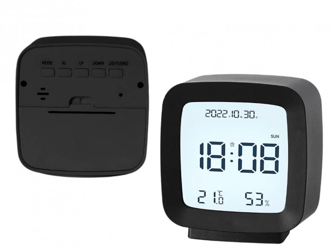 Digitální budík s LCD displejem a měřením teploty i vlhkosti