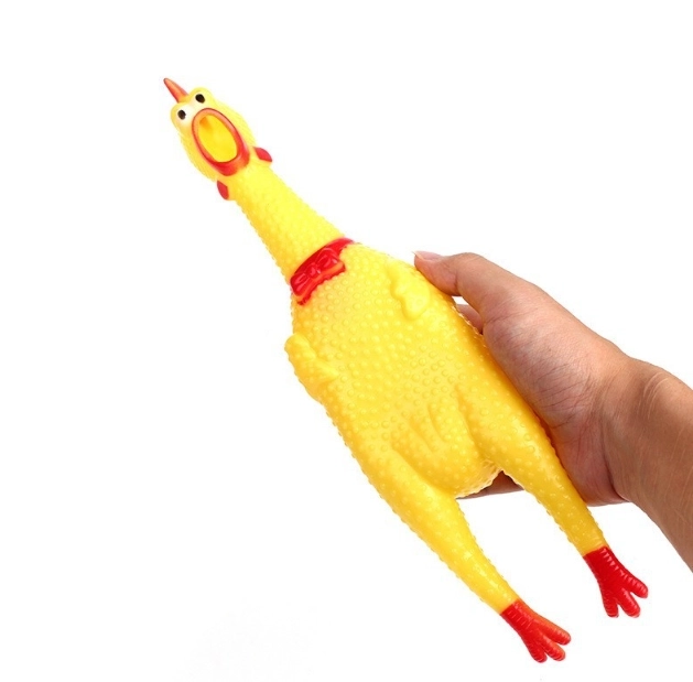 Pískací hračka pro psy ve tvaru kuřete, 35 cm