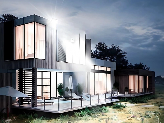 Venkovní LED Reflektor 30W s Pohybovým a Soumrakovým Senzorem IP66