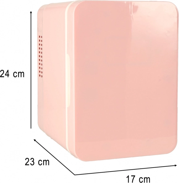 Elektrická přenosná mini lednička 2v1 růžová 4L