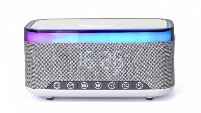 Cyfrowý budík s bezdrátovým nabíjením a rádiem DAB/FM RGB
