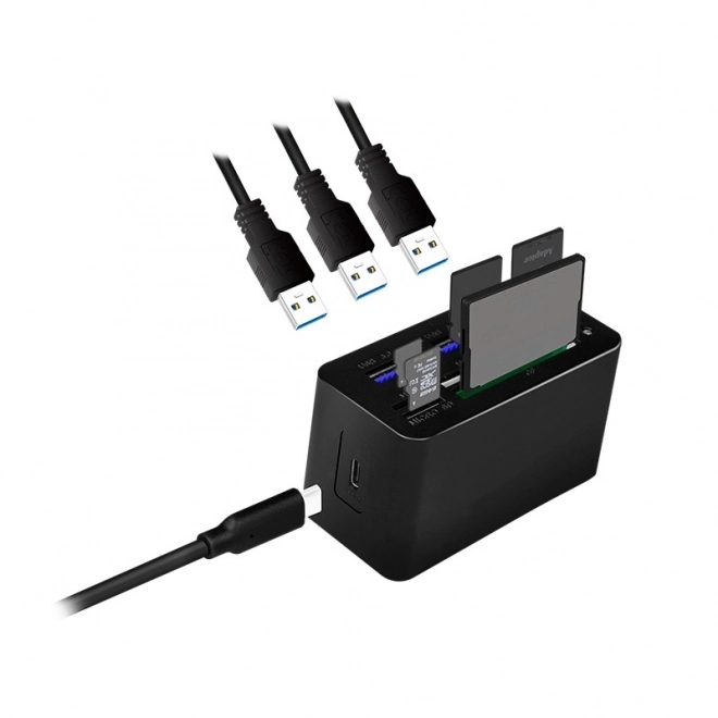 Dokovací stanice USB3.2 s 8 porty mini černá