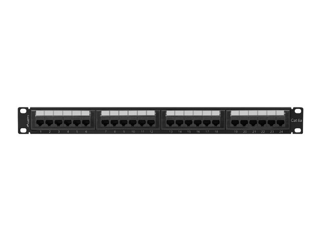 Patch panel 24 portů Cat 6a černý