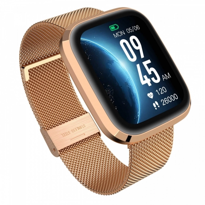Smartwatch Garett Styl Zlatý ocelový