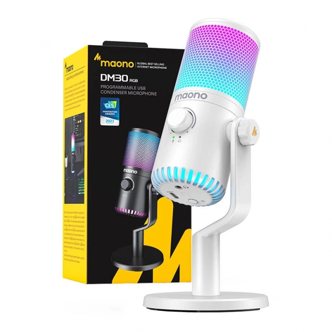 Herní mikrofon Maono DM30RGB (bílý)