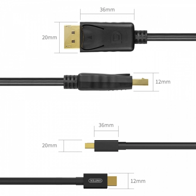 Kabel MiniDisplayPort/DisplayPort M/M 2m;Y-C611BK