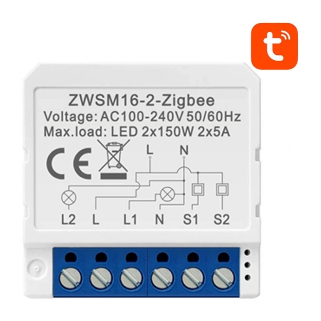 Chytrý spínací modul ZigBee Avatto ZWSM16 TUYA – W2