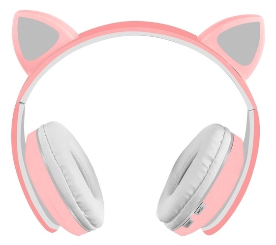 Bezdrátová bluetooth sluchátka s ušima – Růžová