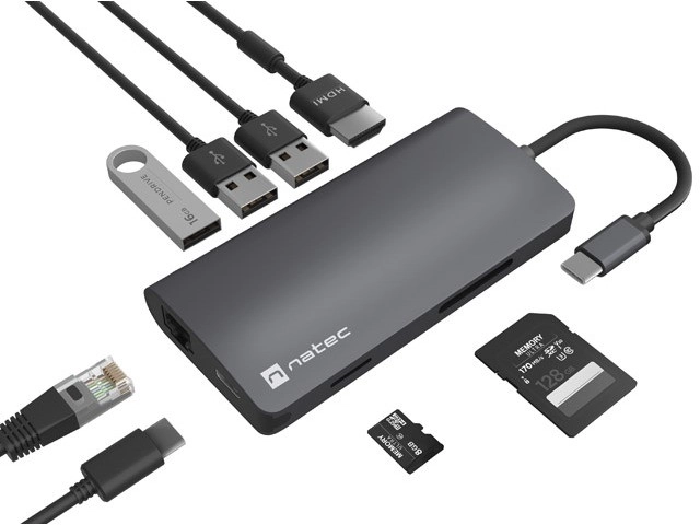 Multiportrální adaptér USB-C Natec Fowler 2 V2