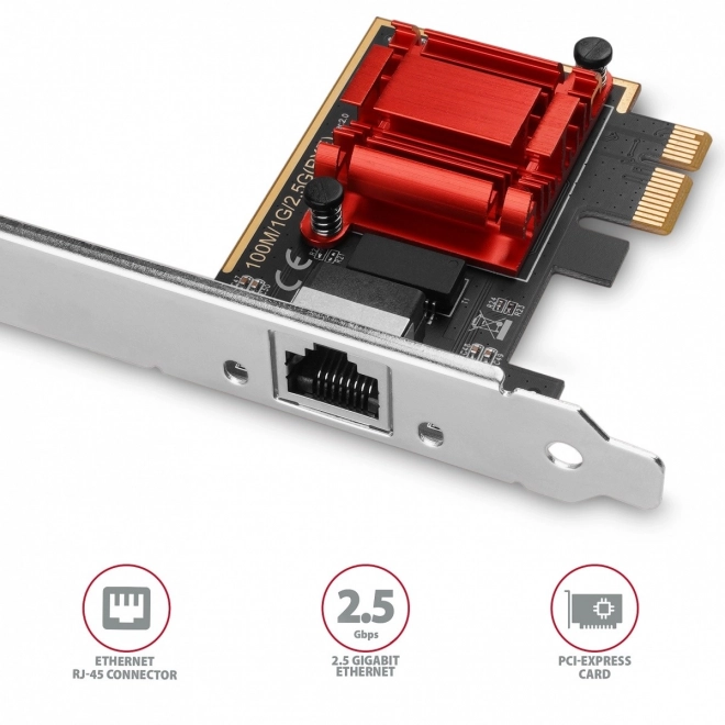 Axagon PCIe síťová karta 2.5G Ethernet RJ‑45 Realtek