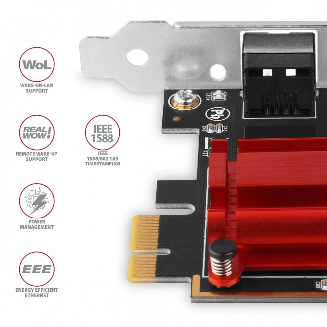 Axagon PCIe síťová karta 2.5G Ethernet RJ‑45 Realtek