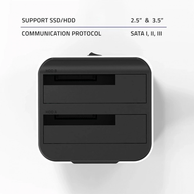 Dokovací stanice pro 2,5" 3,5" SSD | SATA III | USB 3.0 | Super speed 5Gb/s | s funkcí offline klonování