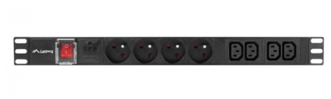PDU racková napájecí lišta 1U 16A 4x 230V CZ 4x IEC C13 2m černá