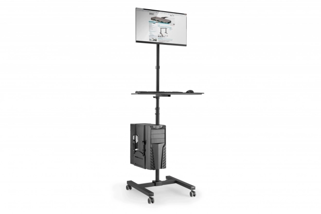 Mobilní pracovní stanice s držákem na monitor, klávesnici/myš a PC