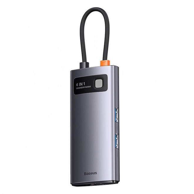 Rozbočovač 4v1 Baseus řady Metal Gleam, USB-C na 3x USB 3.0 + Ethernet RJ45