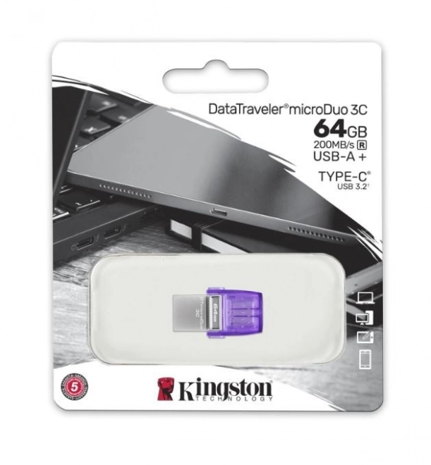 Data Traveler MicroDuo 3C G3 64GB USB-A/USB-C flash disk