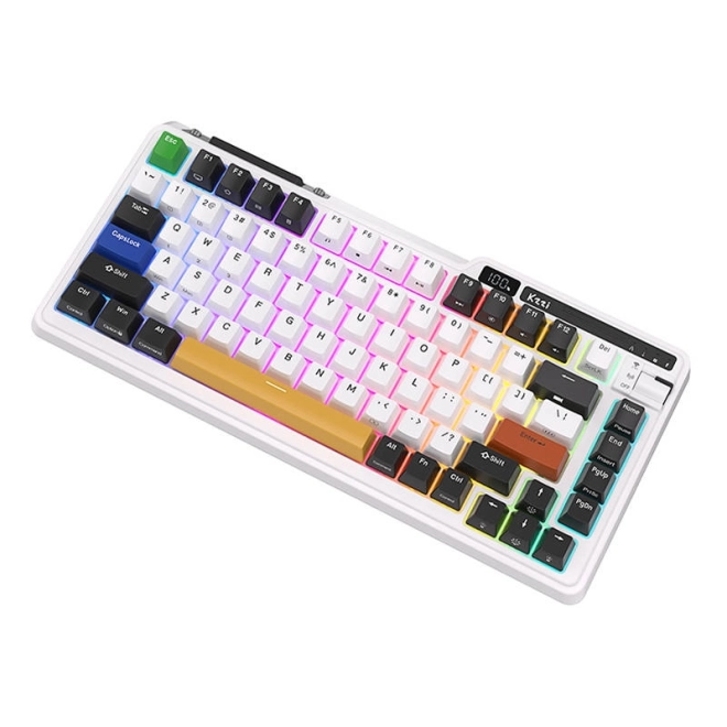 Bezdrátová mechanická klávesnice Royal Kludge KZZI K75 pro RGB, Moment Switch (černá a bílá)