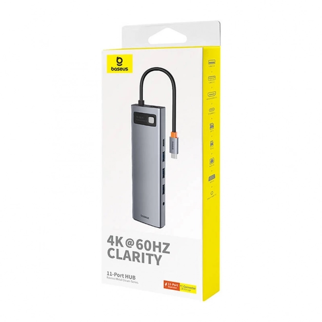 Rozbočovač 11v1 Baseus StarJoy Metal Glam Series, USB-C na HDMI +VGA + 3 x USB 3.0 + USB 2.0+USB-C PD + RJ45 + SD/TF +3,5 mm