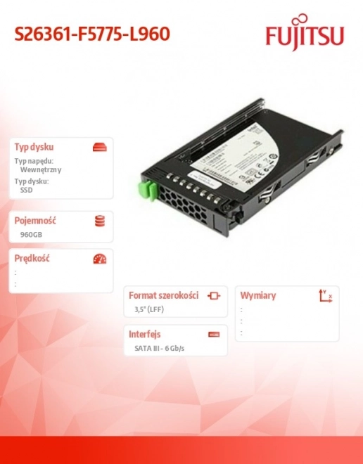 Serverový SSD disk SATA 960GB 3.5" od Fujitsu