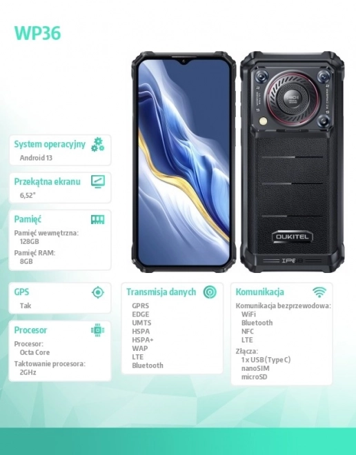 Chytrý telefon WP36 4G 8/128GB černý