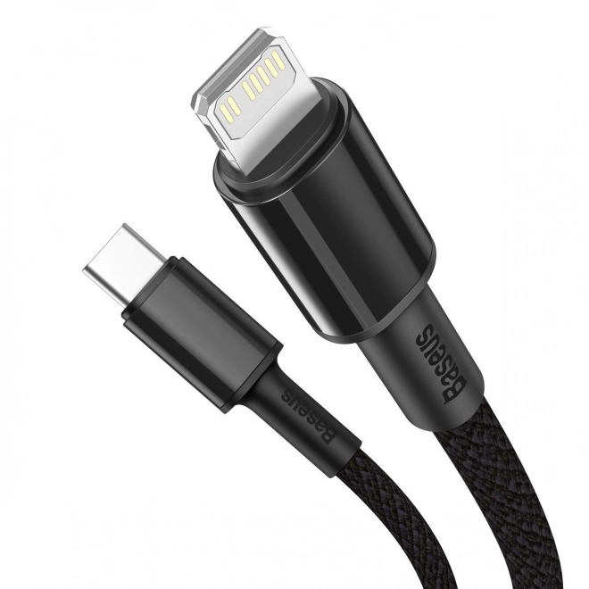 Baseus High Density Braided Cable Type-C to Lightning, PD, 20W, černý – 1 m