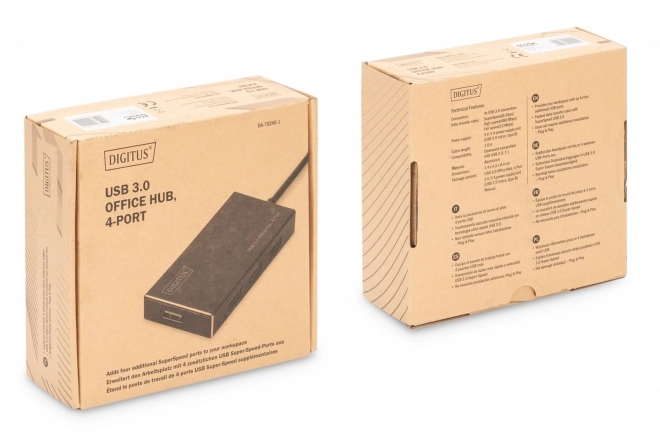 USB 3.0 SuperSpeed 4-portový hUB/hub, aktivní, hliník