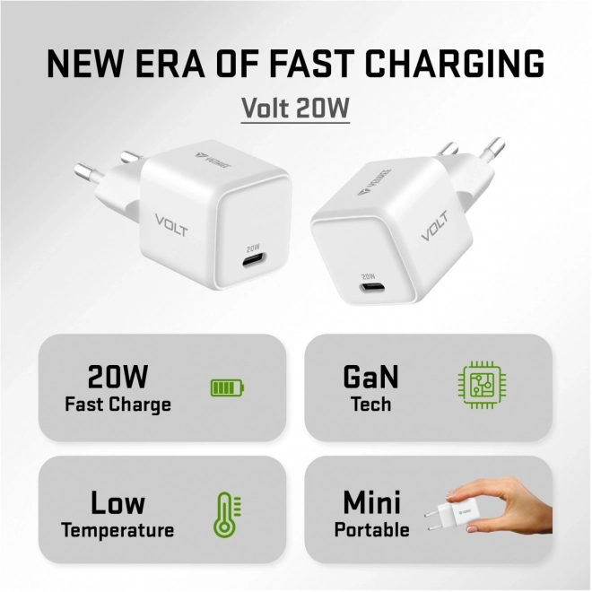 USB C 20W 3A Power Delivery 3.0 QC 3.0 síťová nabíječka Bílá