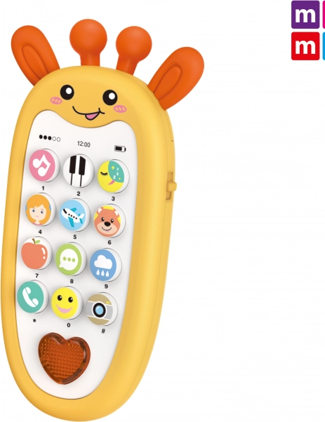 Dětský telefon žirafa s efekty 13,5 cm