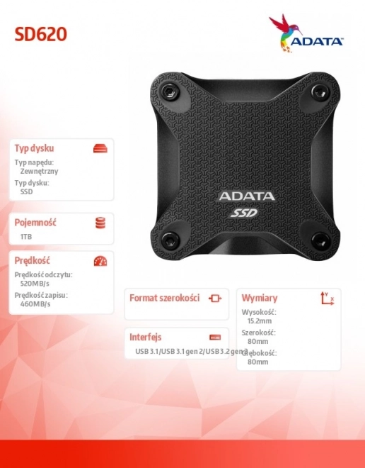 Externí SSD disk ADATA SD620 1TB