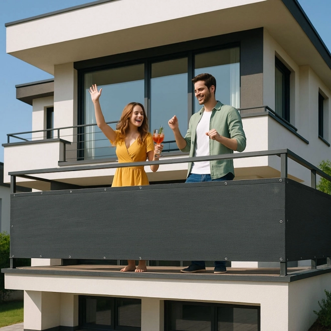 Zástěna na balkon 100x500 cm s montážním příslušenstvím šedá MultiGarden