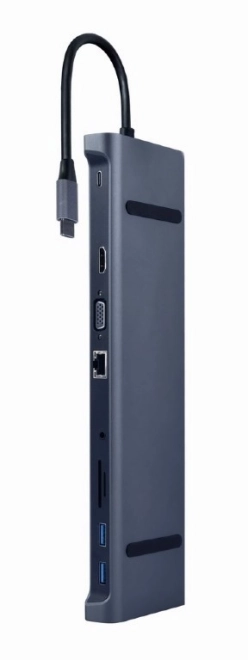 Rozbočovač USB-C PD GbE VGA HDMI 3xUSB 3.1 Čtečka karet SD