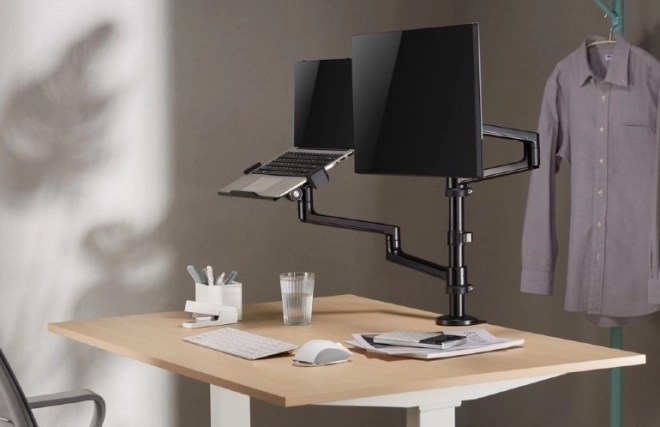 GEMBIRD polohovatelný stolní držák na monitor 17–32'' a notebook do 17,3''