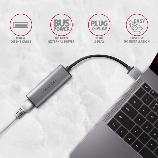 AXAGON USB‑A 2.5G ethernet adaptér s čipem Realtek RTL8156B