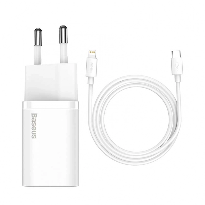 Baseus Super Si Quick Charger 1C 20W s kabelem USB-C pro Lightning 1m (bílá)