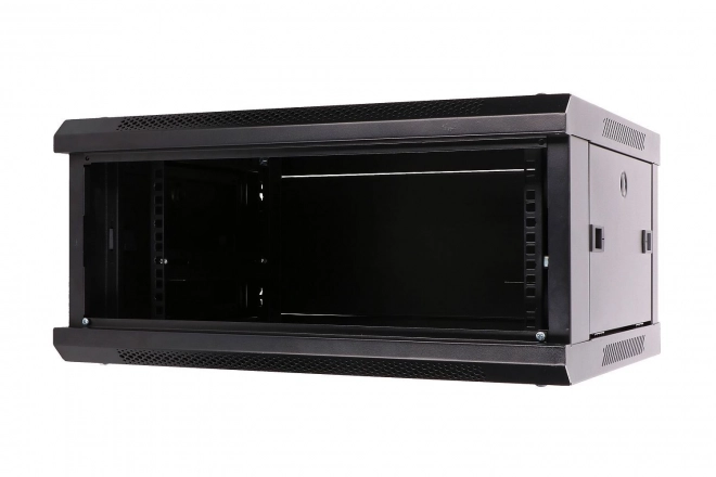 Závěsný rack Extralink 4U 600x450 černý se skleněnými dveřmi