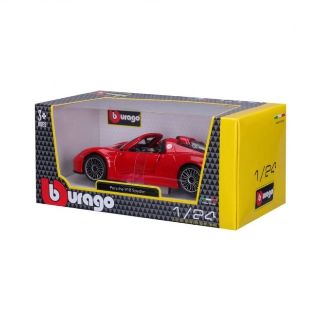 Kovové autíčko Porsche 918 Spyder červené