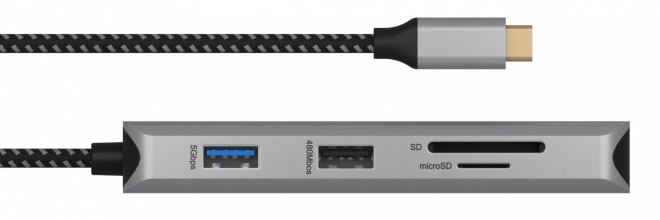Dokovací stanice IB-DK4012-CPD 9v1, 2x HDMI, 4K60Hz, 3xUSB, 100W PD,LAN, čtečka karet