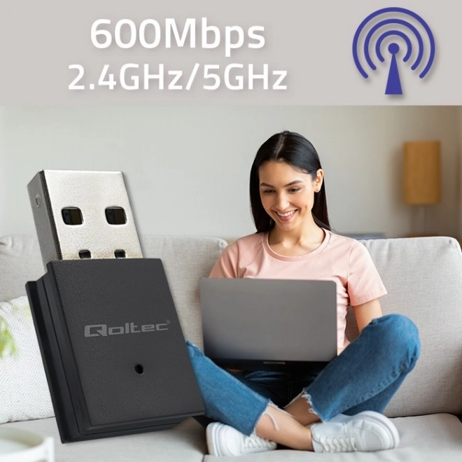 Bezdrátový adaptér Ultrafast mini WiFi Standard AC | BT 4.0USB | 600Mbps