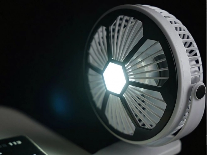 Stolní ventilátor s LED světlem a klipem