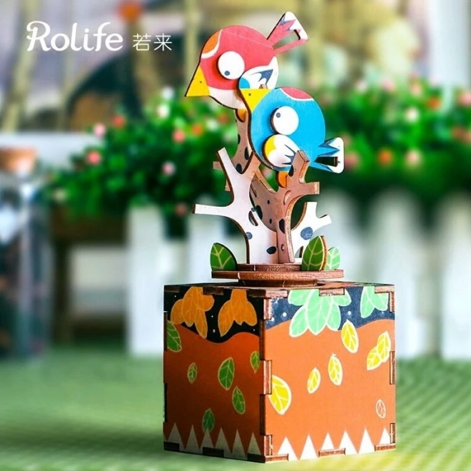 RoboTime 3D skládačka hrací skříňka Zpívající ptáčci