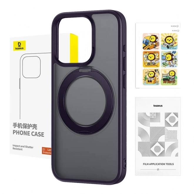 Pouzdro Baseus SkyRing Magnetic s držákem pro iPhone 14 Pro Max a temperované sklo