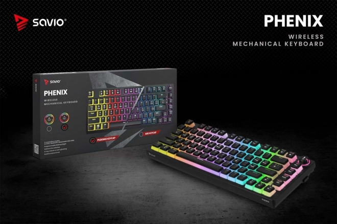 bezdrátová mechanická klávesnice Phenix s Gateron Red Pro přepínači a Pudding klávesami