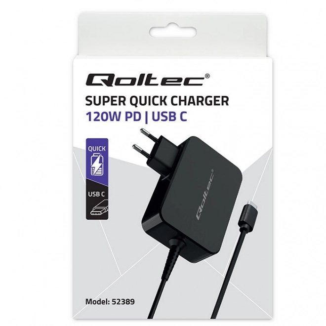 Nabíječka Qoltec Super Quick PD 120W USB-C
