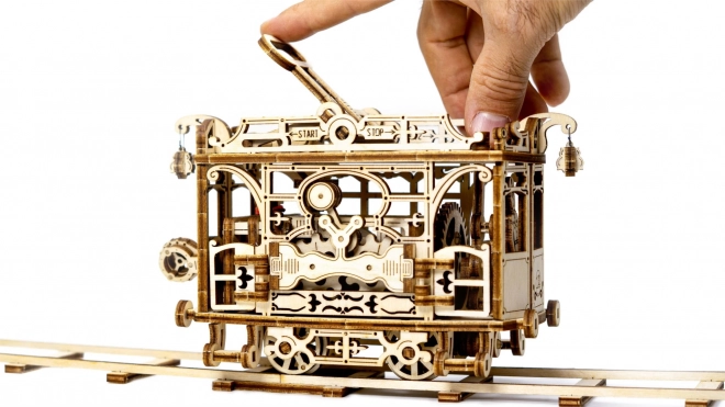 Dřevěné 3D puzzle - Tramvaj s kolejemi