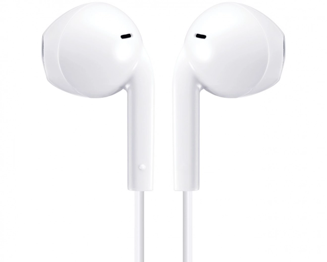 Bílé USB-C sluchátka do uší s mikrofonem